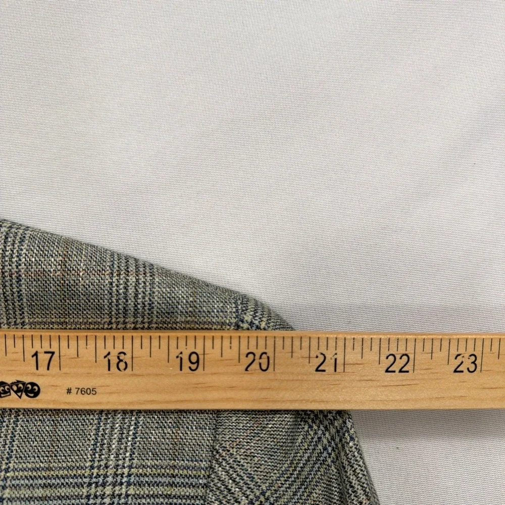 Jack Victor Sport Coat Glen Plaid Bamboo Blazer Grey Tan Mens 42R Blazer